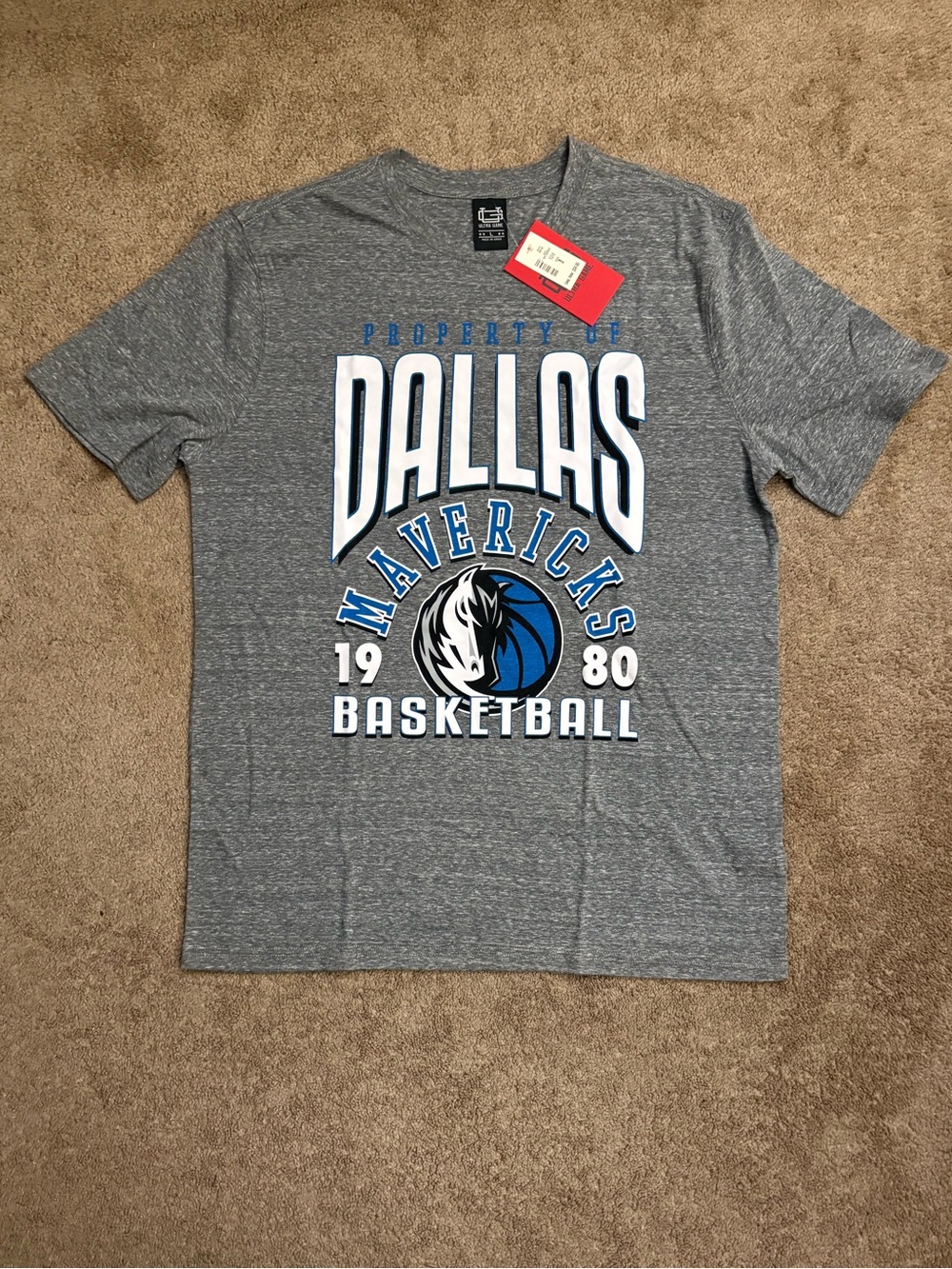 Ultra Game Property Of Dallas Mavericks 1980 Bball T-Shirt Men's L Navy NBA Tee